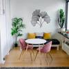 Ginkgo Leaf Wall Decoration - Metal Flower Wall Art with Hanging Flower and Leaf. Ideal for Cafe Interior Design