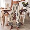 Women High Waist Printed Wide Leg Loose Casual Long Commute Pants