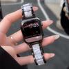 Ремешок из нержавеющей стали+смолы для Apple Watch 10 42 мм 46 Ultra 2 49 мм Женский браслет для IWatch 9 8 7 6 5 4 se 40 мм 38 мм 41 45 44 мм