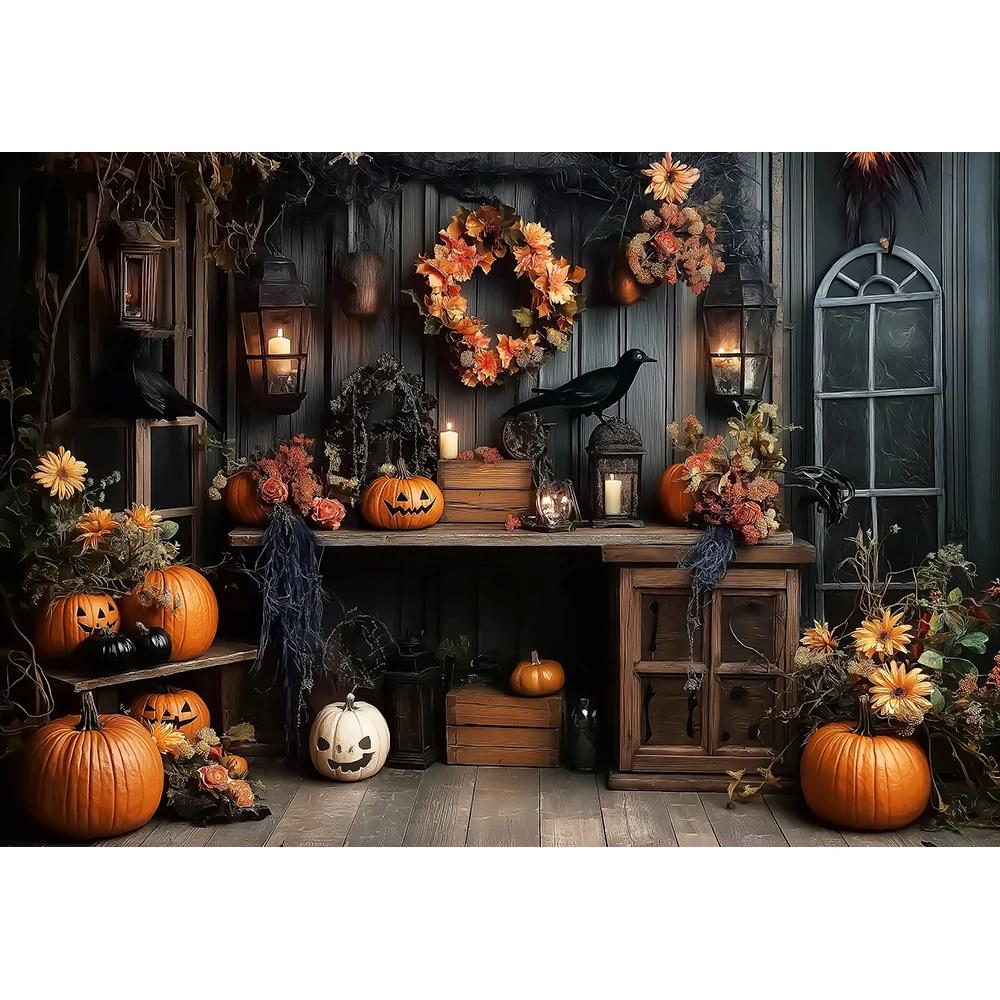 Halloween Castle Bats Ghost Pumpkins Backdrops Kids Adult Photography Child Baby Photocall Evil Witch Bats Retro Backgrounds785