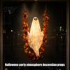 Indoor Party Atmosphere Props Swinging Ghost Outdoor Decor, Large Halloween Hanging with Maple Leaf Battery Operated Lights Vine And Remote