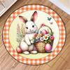 Happy Easter Round Rug with Rabbit Egg Design Stain Resistant Machine Carpet for Living Room Bedroom Laundry Festive Home Decor