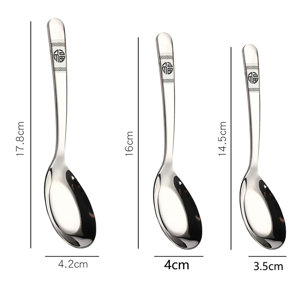 S/M/L Stirring Spoon FU Character Coffee Spoon Portable Dessert Spoon for Kitchen Tools