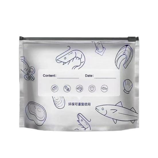 30/60/90Pcs Aluminum Foil Sealable Storage Bags Reusable Leakproof Vacuum Pouches with Label Zip Lock Food Grade Vegetable Fruit Meat Sealing Bag