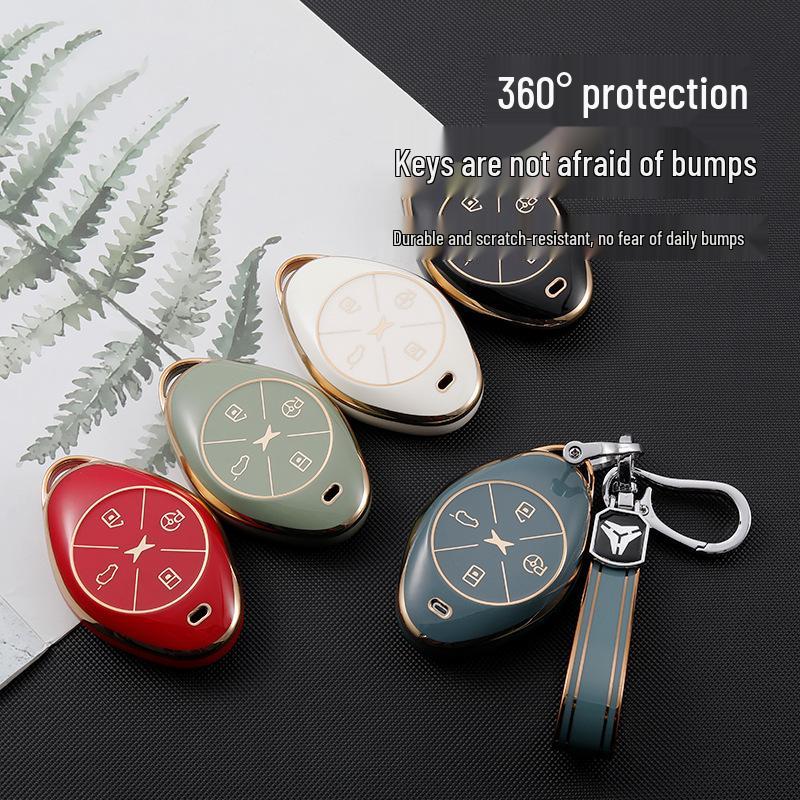 Gold-Edged Key Shell for Xiaopeng P7 2021 & G3 2020 - Fashionable Unisex Car Key Cover