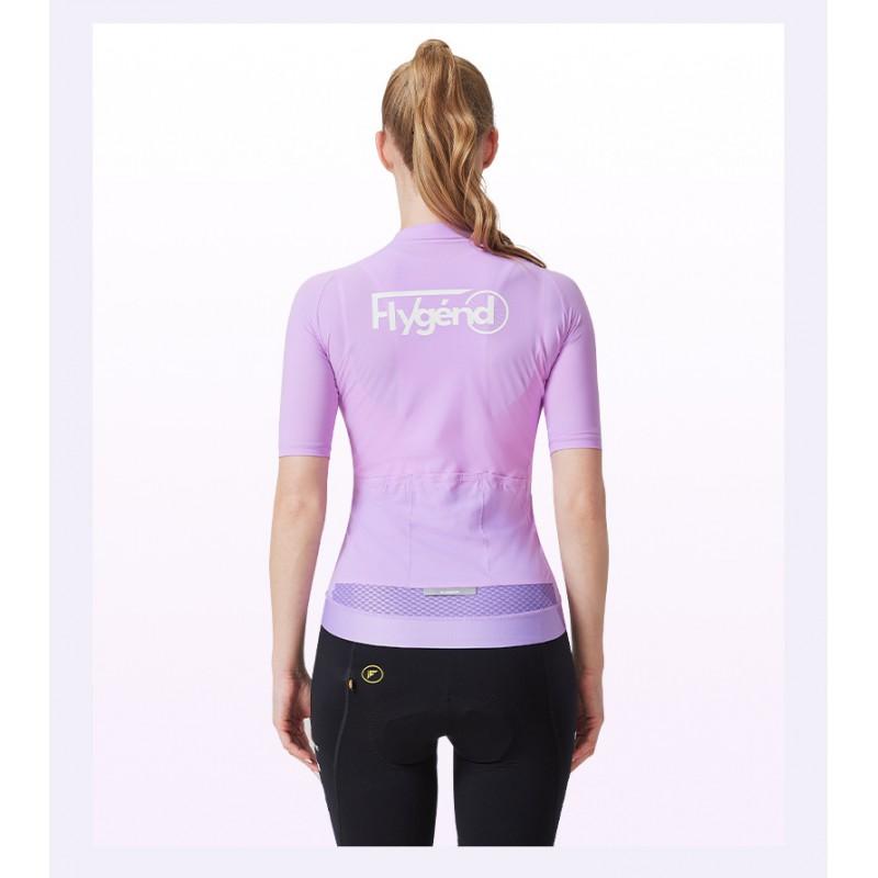 Womens Cycling Jersey Short Sleeve Lightweight Moisture Wicking Slim Fit Solid Color Bike Riding Top