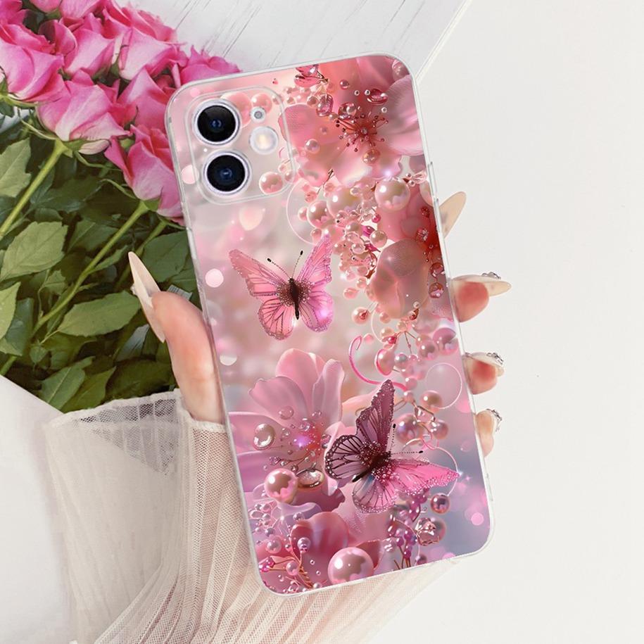 Transparent Case For iPhone 11 Cover New Fashion Flower Butterfly Soft Silicone Slim Bumper For iPhone 11 Pro Max iPhone11 Shell