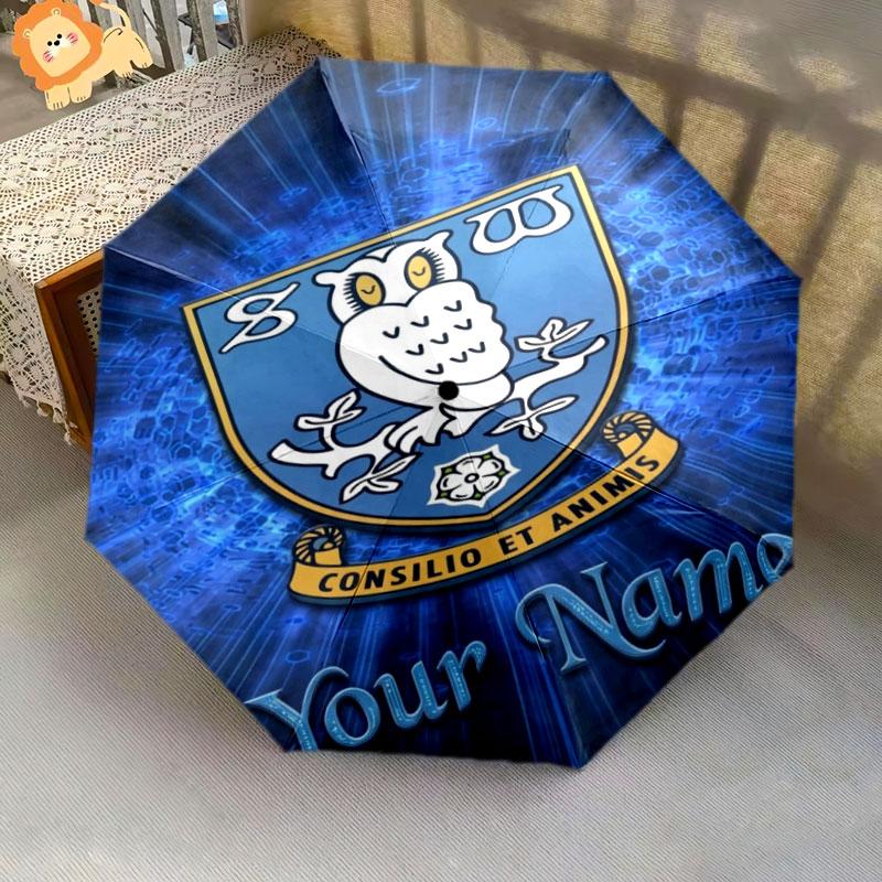 1 PC Automatic Folding Umbrella - Sheffield Wednesday Football Club Custom Name Pattern, Portable & Foldable Design with 8 Ribs, Christmas Birthday Gi