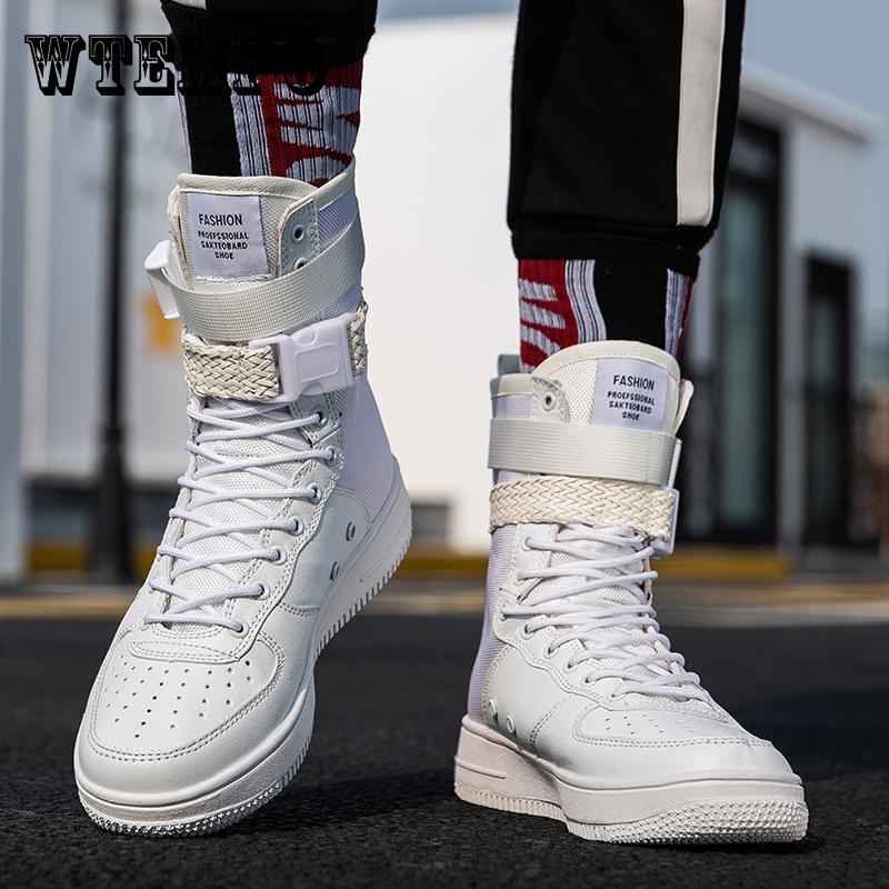 High Top Buckle Lovers Breathable Casual Sneakers Zapatillas Personality Street Style Couple Shoes