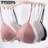 Triangle Cup Bras for Women Wrap Bra with Chest Pad Tube Top Without Steel Ring Strap Sexy Push Up Bralette Invisible Lingerie