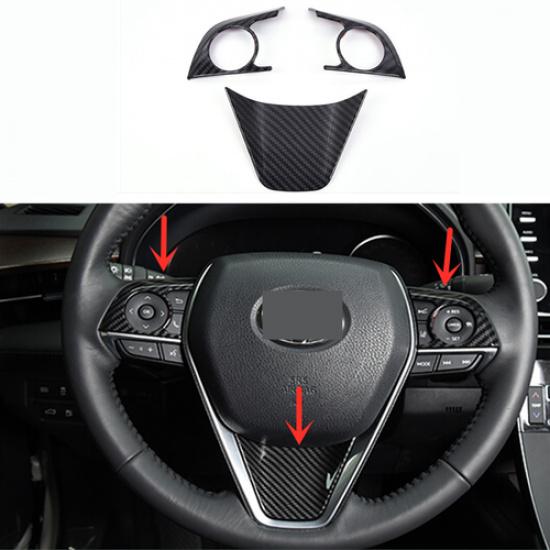 Carbon fiber Steering Wheel Trim 3pcs For Toyota Venza