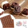 2024 New Silicone 30grid Letter Character Shape Print Ice Cube Chocolate Soap Cake Mold Christmas Silicone Mold  Fondant Mold