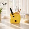 Stable Base Organizer for Table Cheese Shape Storage Box, Cute Yellow Plastic Organizer, 3D Printing Novelty Gifts Coworkers Creative Ornament