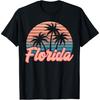 Retro Palm Trees Tropical Summer Vibes Florida Men Women Girls Kids T-Shirt