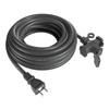 3-Outlet Extension Cord, 10m, Black, Power Cable, Outdoor Use, PSE Compliant, with Rainproof Cap, Round Plug, Outlet Joint, Power Extension,