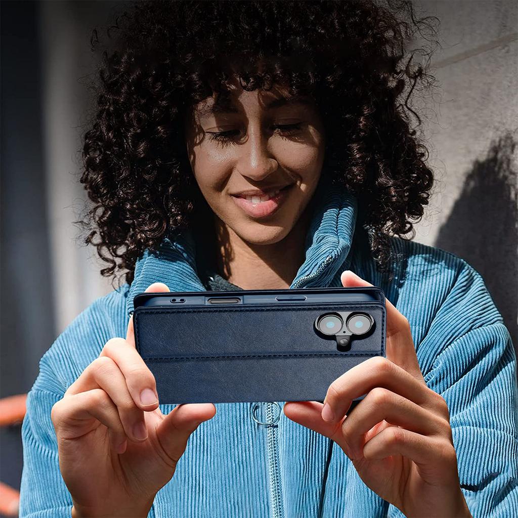 LC.IMEEKE For iPhone 16 Leather Case RFID Blocking Card Slots Phone Cover