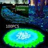 100 шт. светящийся камень, светящаяся галька для камня, тротуара, наружное украшение, аквариум, садовая дорожка, тропинка, газон, декоративный камень