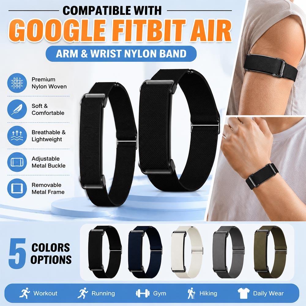 Ремешок для бицепса для Google Fitbit Air band Новый плетеный нейлоновый ремешок 2 шт. Спортивный сменный браслет/ремешок для Google Fitbit Air strap