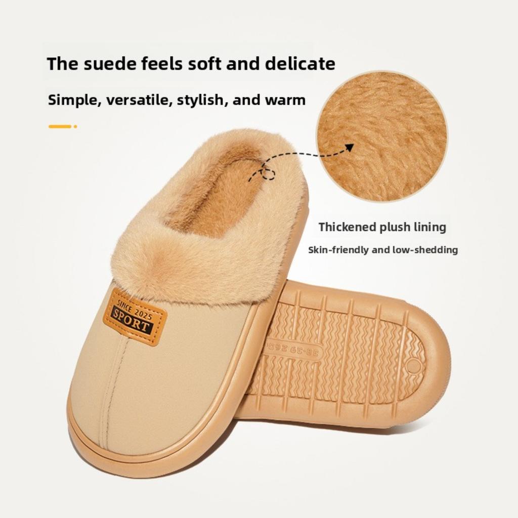 Plush Slippers EVA Thick Bottom Anti Slip Warm Plush Home Cotton Slippers for Women's Outdoor Wear
