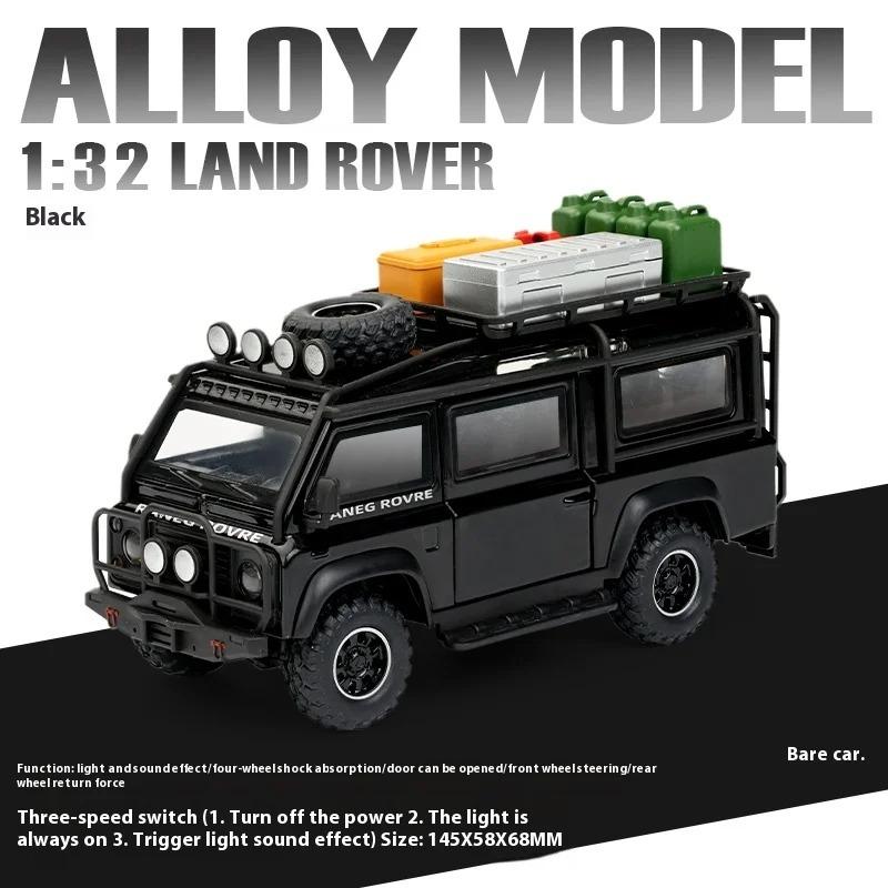 1/32 Внедорожный фургон Land Rover Defender Металлическая литая модель автомобиля Звук Свет Нерадиоуправляемая машина Игрушки Детская игрушечная машина Мальчик