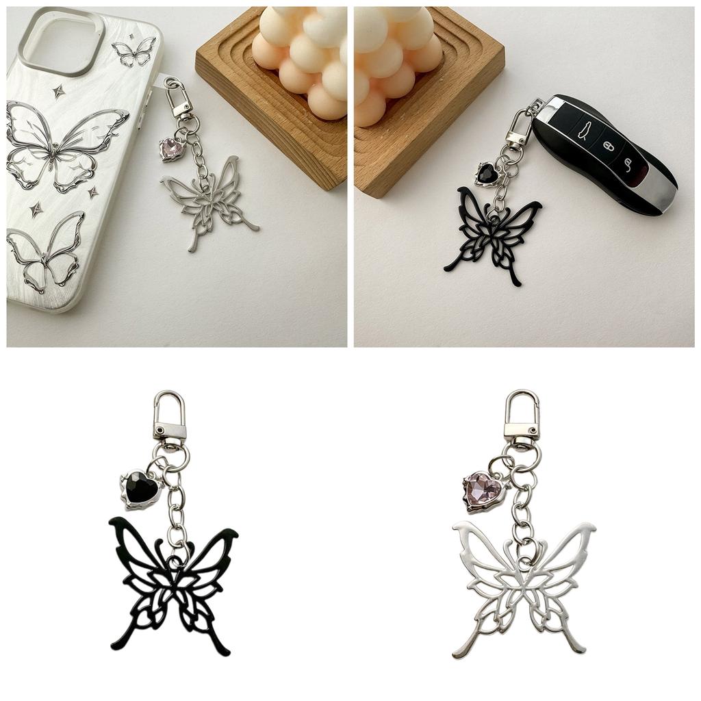 Fashionable Sturdy Alloy Butterfly Bowknot Keychain Charm Pendant Craft Supplies for Phone and Bag Accessories