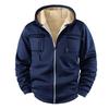 Winter Men's Fleece Hooded Hoodies Casual Loose Fit Solid Color Hoodie Coats Zipper Sports Hoodie Jacket Warm Hooded Sweatshirts