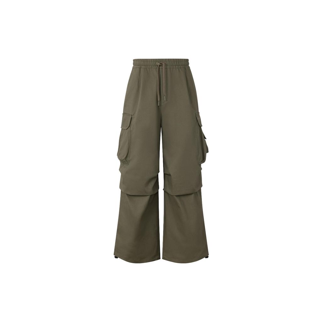 Adidas Originals Loose Fit Solid Color Sports Lace-Up Cargo Pants Men Pants Rock-Olive JG3957