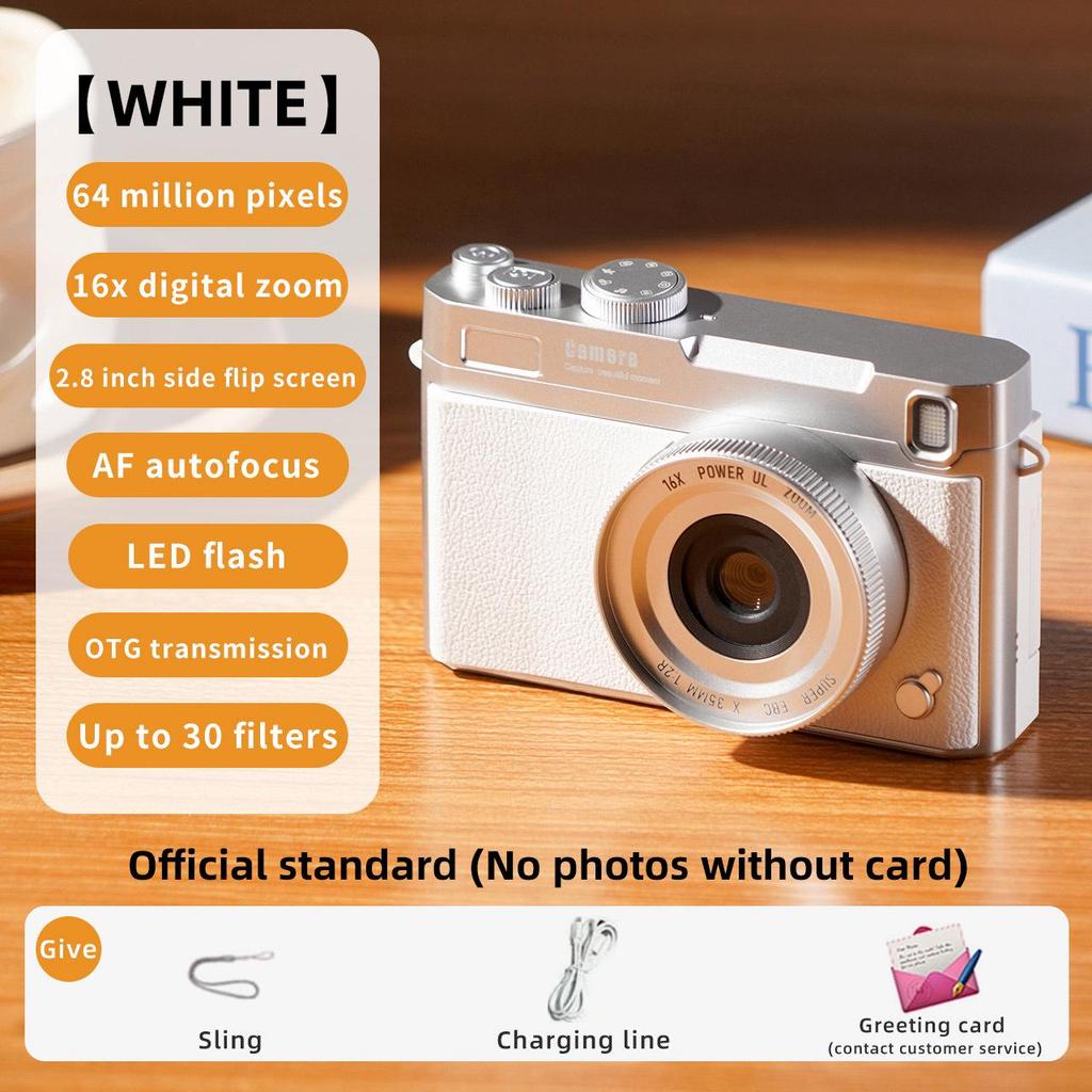 For Cross-Border 4K HD Flip Screen Retro Digital Camera with Phone Transfer Capability