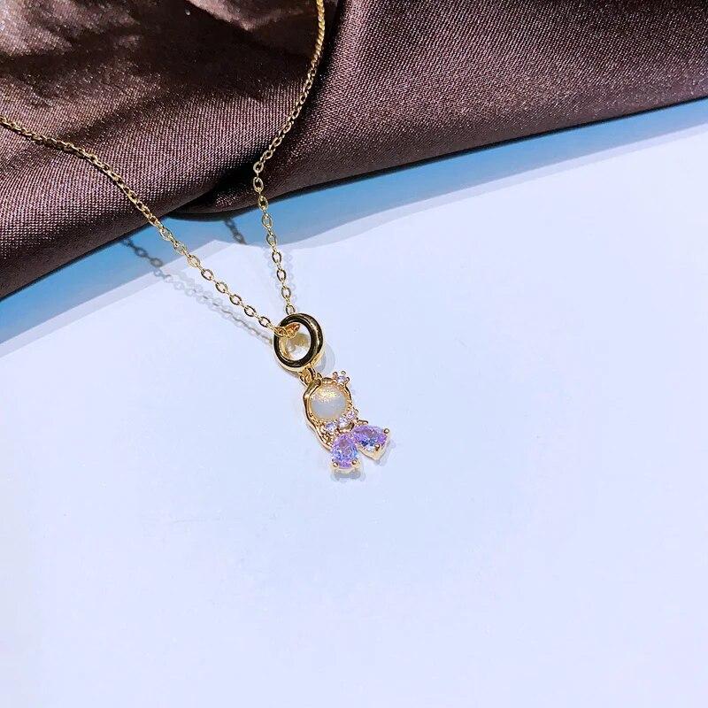 MIGGA новые сказки, маленький циркон, кулон принцессы с камнем, ожерелье золотого цвета, регулируемая цепочка