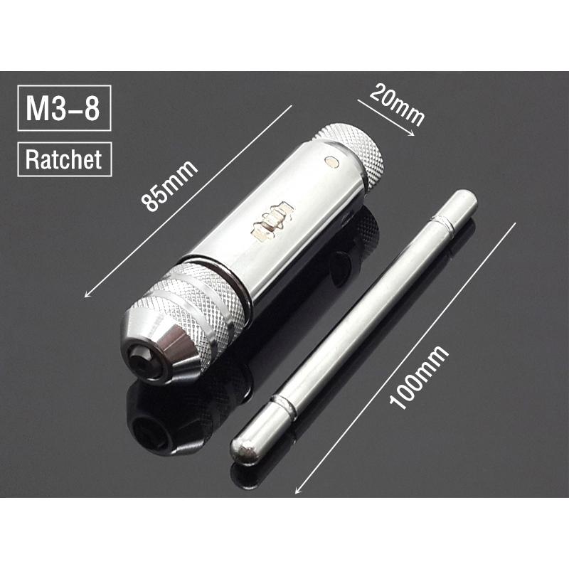 Регулируемый держатель метчика с трещоткой M3-8. Ключ для метчика с храповым механизмом. Метчик M3-M12. Набор сверл. Ручные инструменты для нарезания резьбы и сверло для метчика с резьбой.