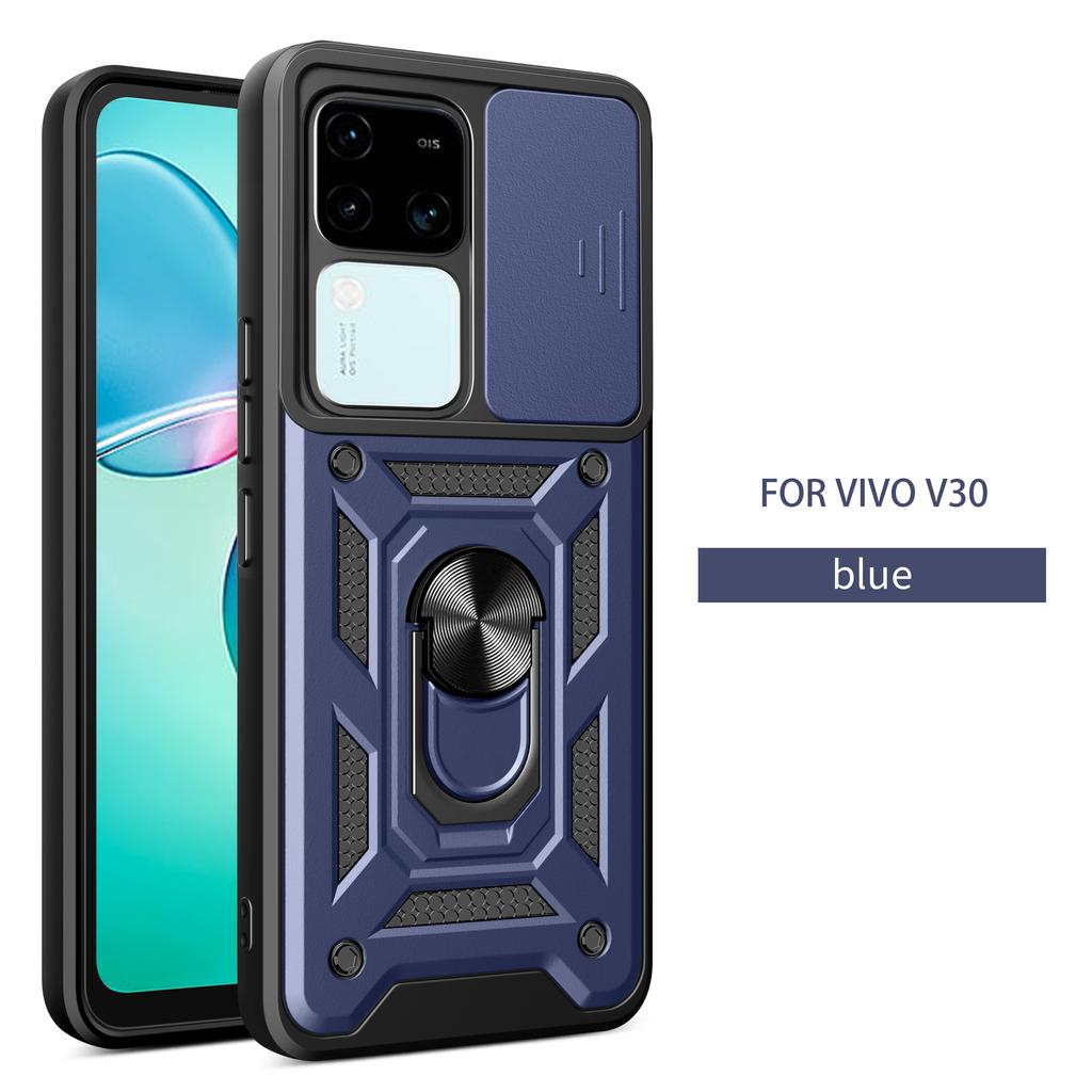 Чехол для Vivo V30 Чехол-подставка для Vivo V30 Pro Чехол для Vivo v30 v30 pro Магнитное кольцо-держатель Бронированный чехол для телефона Защита камеры сдвижной крышкой Задняя крышка