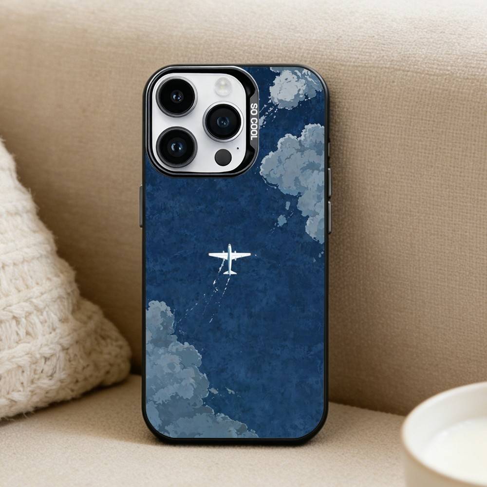 Сюрреалистичный стиль Чехол для телефона для iPhone 17, 16, 15, 14, 13, 12 Pro Max Черный Матовый Конфетный Ударопрочный Чехол