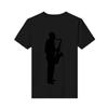 T-shirt O-neck Print Sax Player Short-sleeved Cotton Top Mens Custom Made Fashion