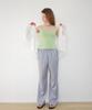 RONRON Waist Bow Tie Shining Pants Dusty Blue