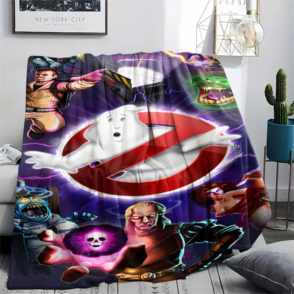 1PC Ghostbusters Print Flannel Blanket, High quality All Seasons, Home Decor, Warmth and Comfort, Perfect for Christmas Gifts