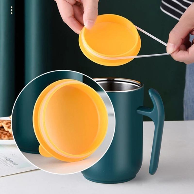 Кружка 500 мл, большая емкость, чашка для кофе, молока из нержавеющей стали со съемной и моющейся простой офисной изоляционной чашкой для воды