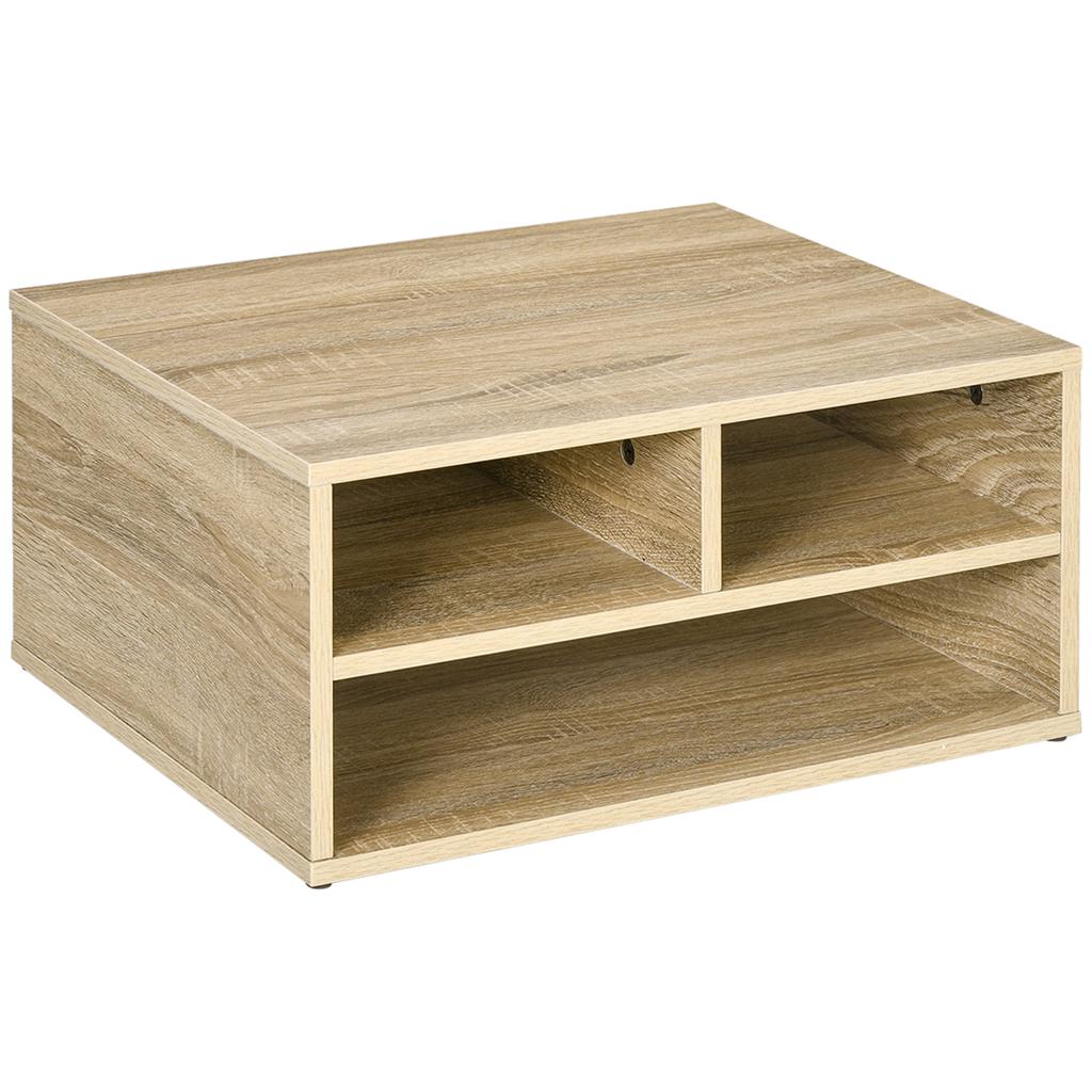 Wooden Look Desk Organizer With 3 Compartments Supplies Printer Stand Dim. 47L X 40W X 22.5H Cm