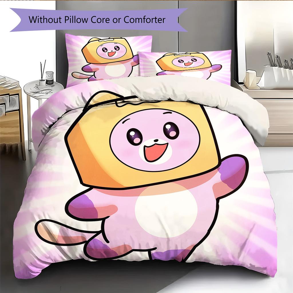 LankyBox Pattern Bedding Quilt Set Home Decoration Gift (1 * duvet cover + 2 * pillowcase without core)