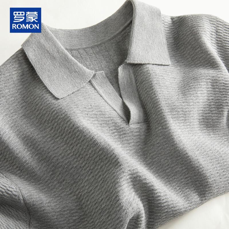 ROMON Men's Cotton-Blend Knit Polo Sweater