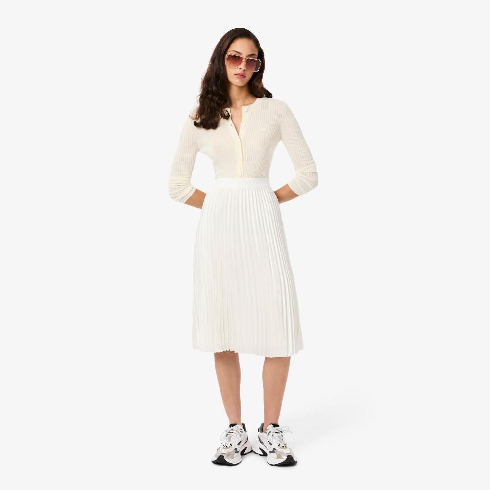 Lacoste Женская плиссированная длинная юбка с блестящей лого-лентой JF5605-55N70V