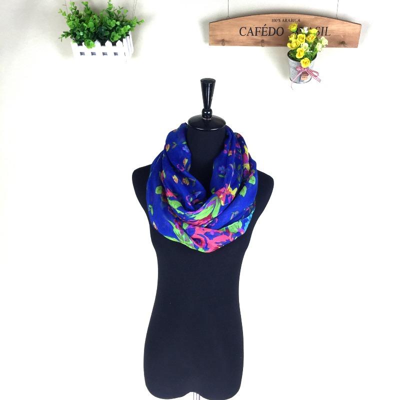 Autumn and Winter Women's New Cotton and Linen Printed Bali Yarn Scarf Shawl Versatile Fashion