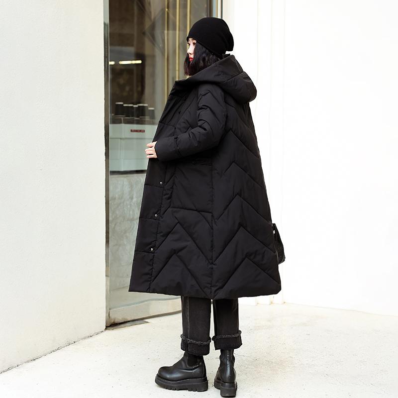 Женское осенне-зимнее пальто с капюшоном и длинными рукавами, однобортное свободное теплое длинное пальто с узлом