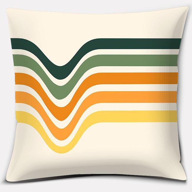 Retro Rainbow Geometric Color Series Pillow Cover Gift Home Office Decoration Pillow Bedroom Sofa Car Cushion Cover