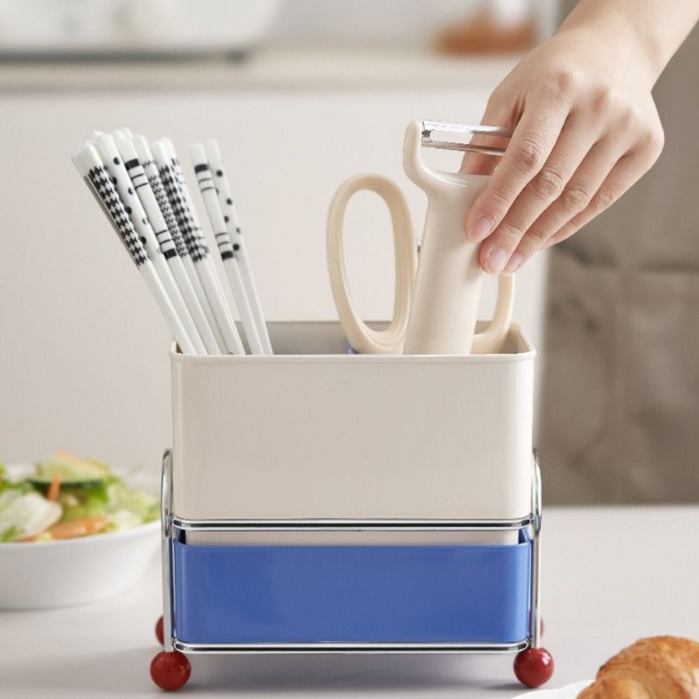 Multi-Functional Kitchen Chopsticks Tube Space Saving Dish Drainer  Countertop Storage