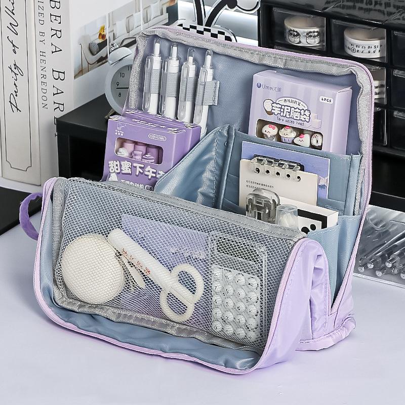 High Looking Large Capacity Pencil Case Simple Stationery Box Student Stationery Bag Storage Bag Office Stationery Supplies