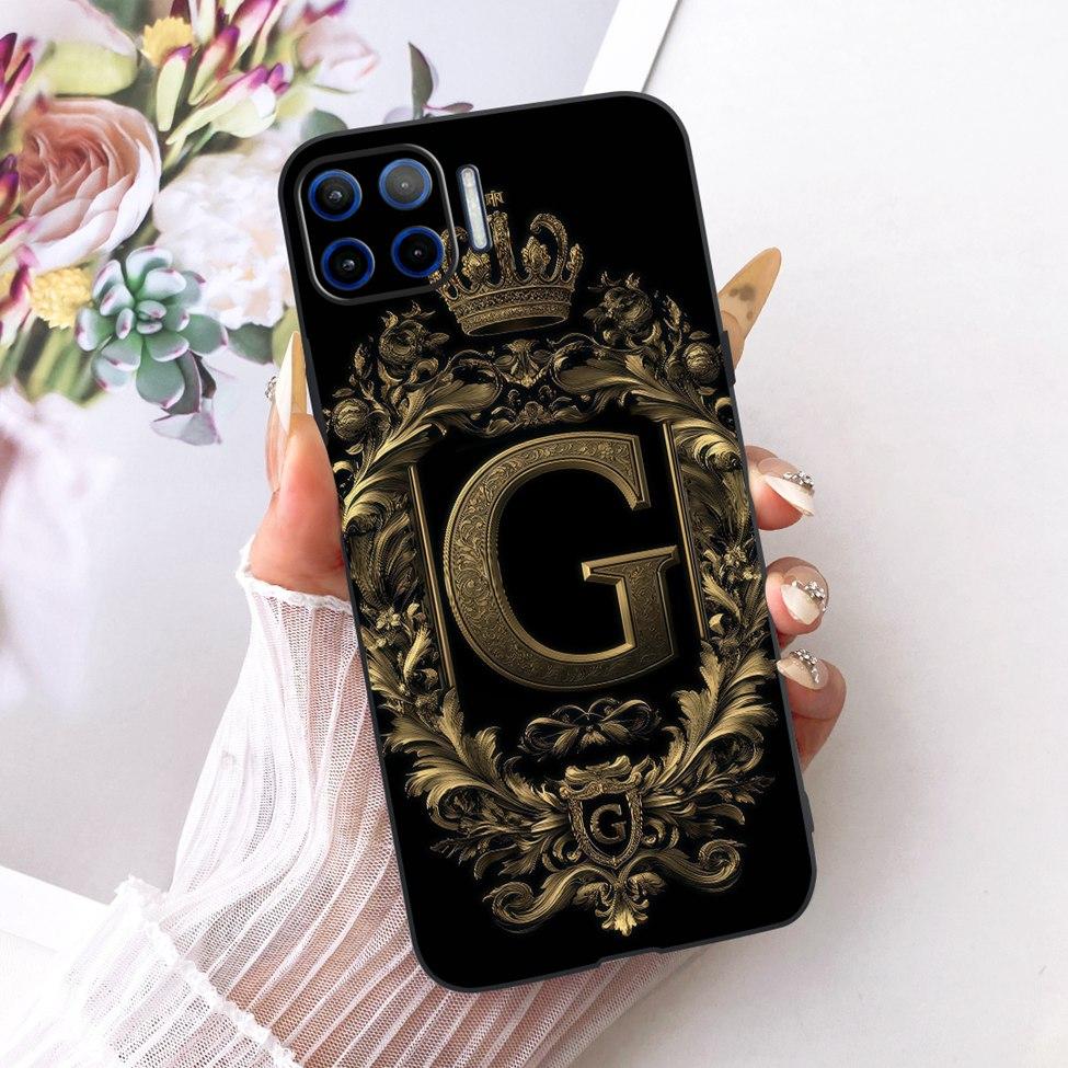 Чехол-бампер для Motorola Moto G 5G Plus Силиконовый Роскошная Корона Буквы от A до Z 2D Плоский Рисунок Мягкий Корпус XT2075 XT2075-2 XT2075-3