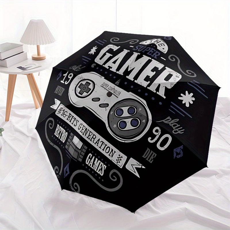1pc Super Gamer Automatic Folding Umbrella - Lightweight, Retractable Design with 8-Rib Durability, Perfect for Outdoor Adventures171