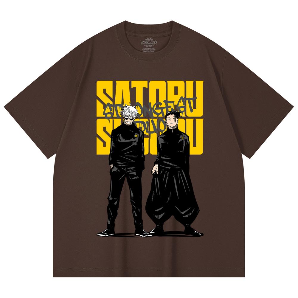 230 Gsm 100% Cotton Jujutsu Kaisen V44 Gojo Geto Print Unisex Heavy Cotton T Shirt