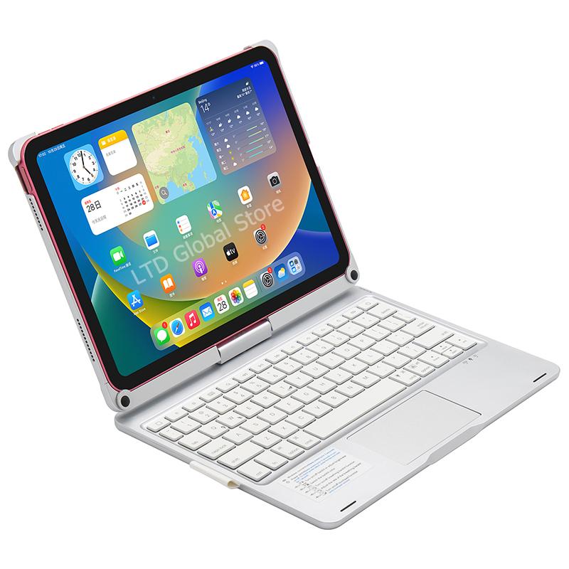 Чехол-клавиатура Bluetooth Magic Keyboard для iPad A16 11 дюймов 2025 10-го поколения 2022 Чехол для планшета Арабская Испанская Итальянская Французская Клавиатура