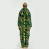 One-piece Cartoon Dinosuar Pajamas Cosplay Costume Halloween Parties Role-Playing Outfit Thick Flannel Sleepwear Winter Warmth Homewear Clothes